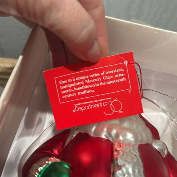 Vintage Department 56 Oversized Handblown Mercury Glass Santa Claus Ornament New - Picture 15 of 16